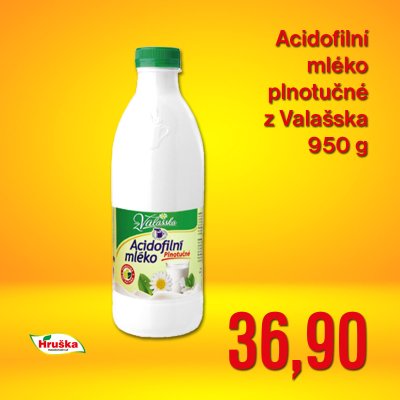 Acidofilní mléko plnotučné z Valašska 950 g