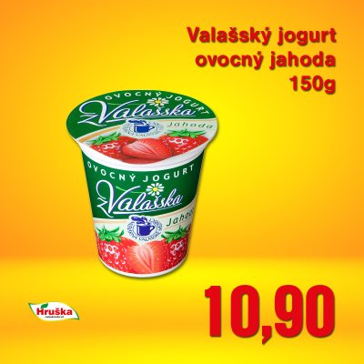 Valašský jogurt ovocný jahoda 150g