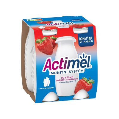 Actimel s příchutí jahoda 4x100g