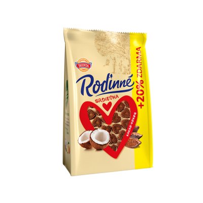 Rodinné Srdíčka kakao+kokos 170g+20%