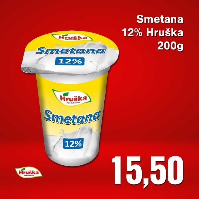 Smetana 12% Hruška 200g