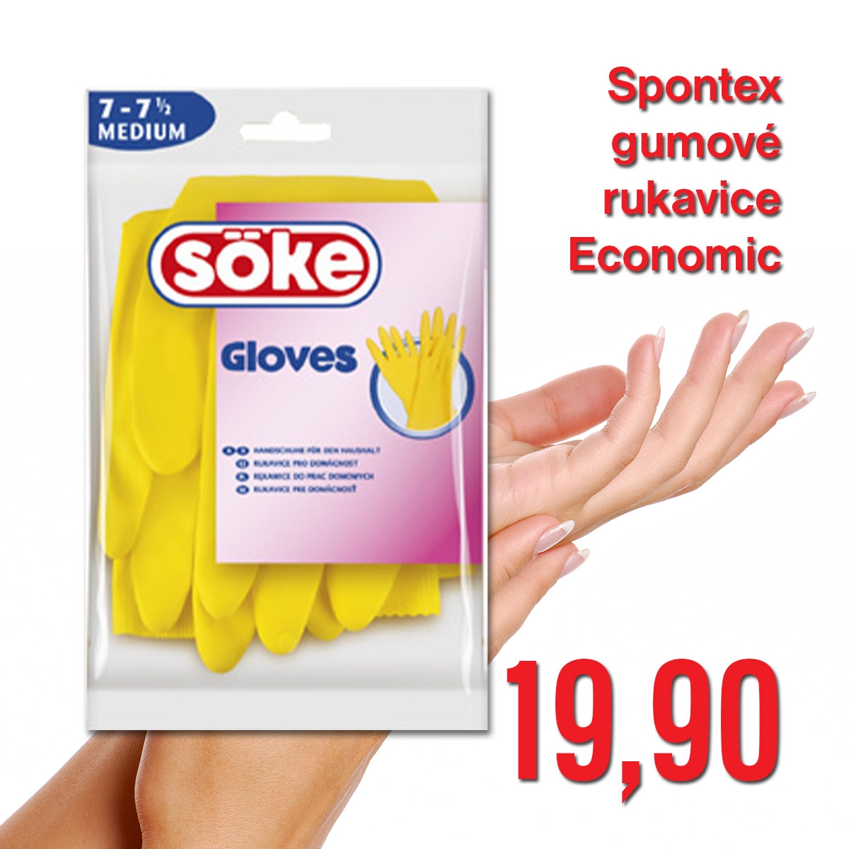 Spontex gumové rukavice Economic