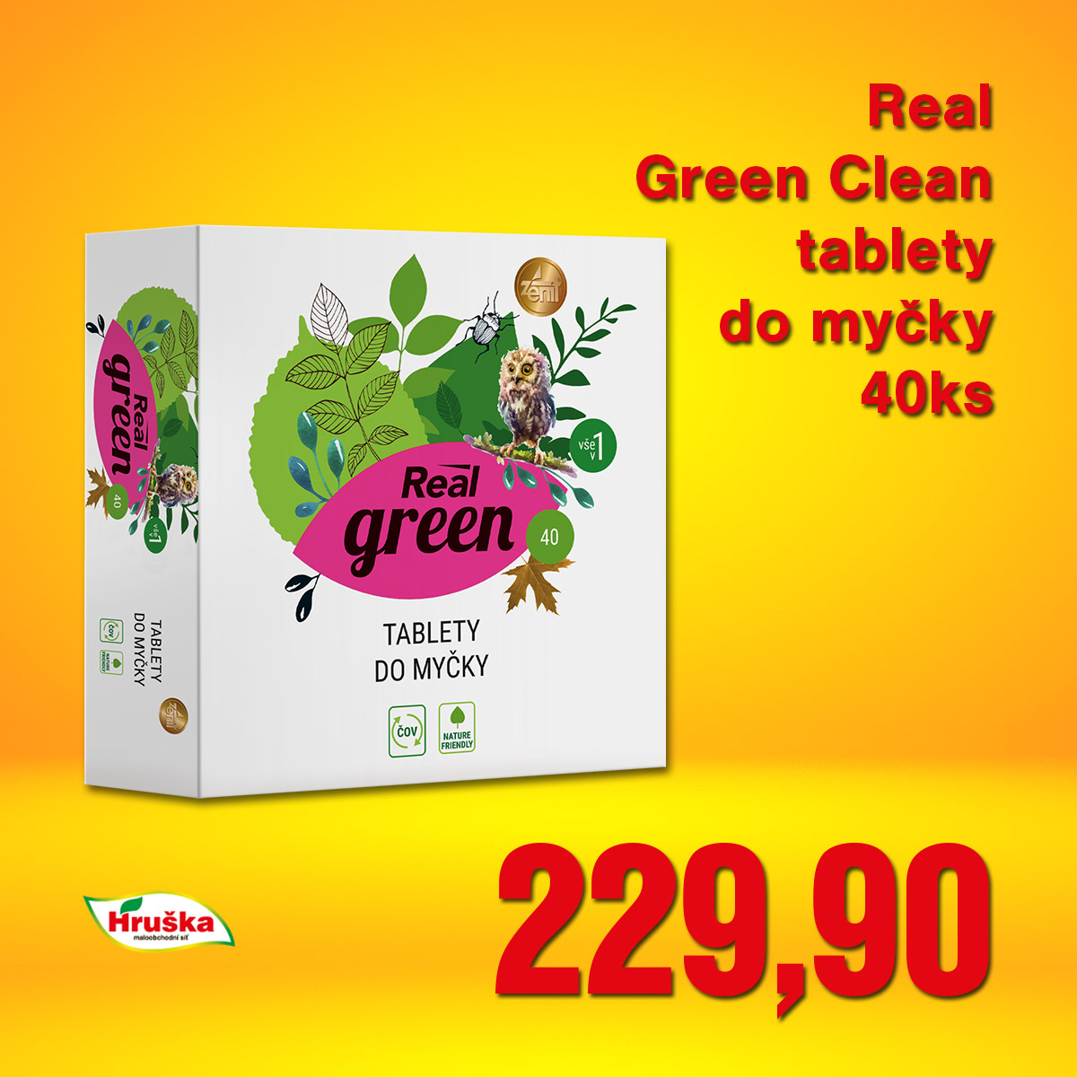 Real Green Clean tablety do myčky 40ks