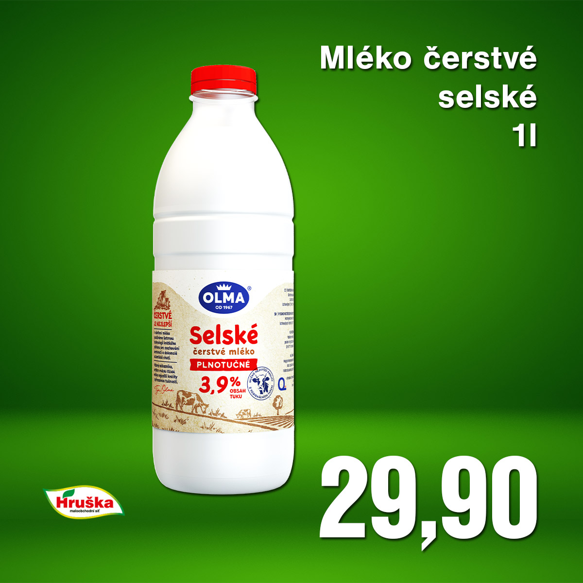 Mléko čerstvé selské 1l