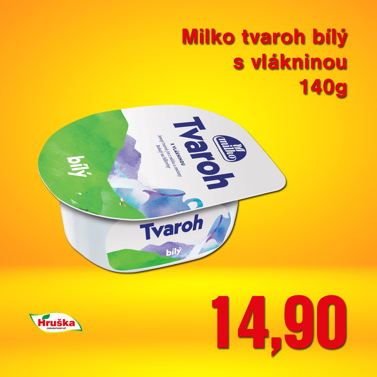 Milko tvaroh bílý s vlákninou 140g