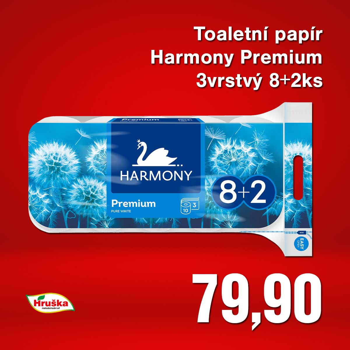 Toaletní papír Harmony Premium 3vrstvý 8+2ks