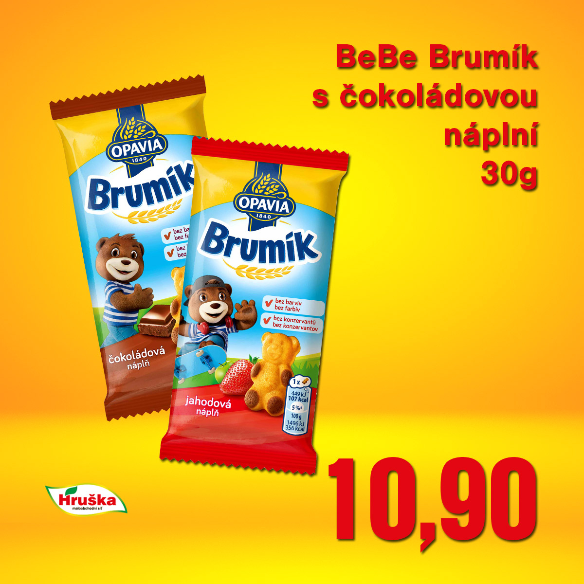 BeBe Brumík s čokoládovou náplní 30g