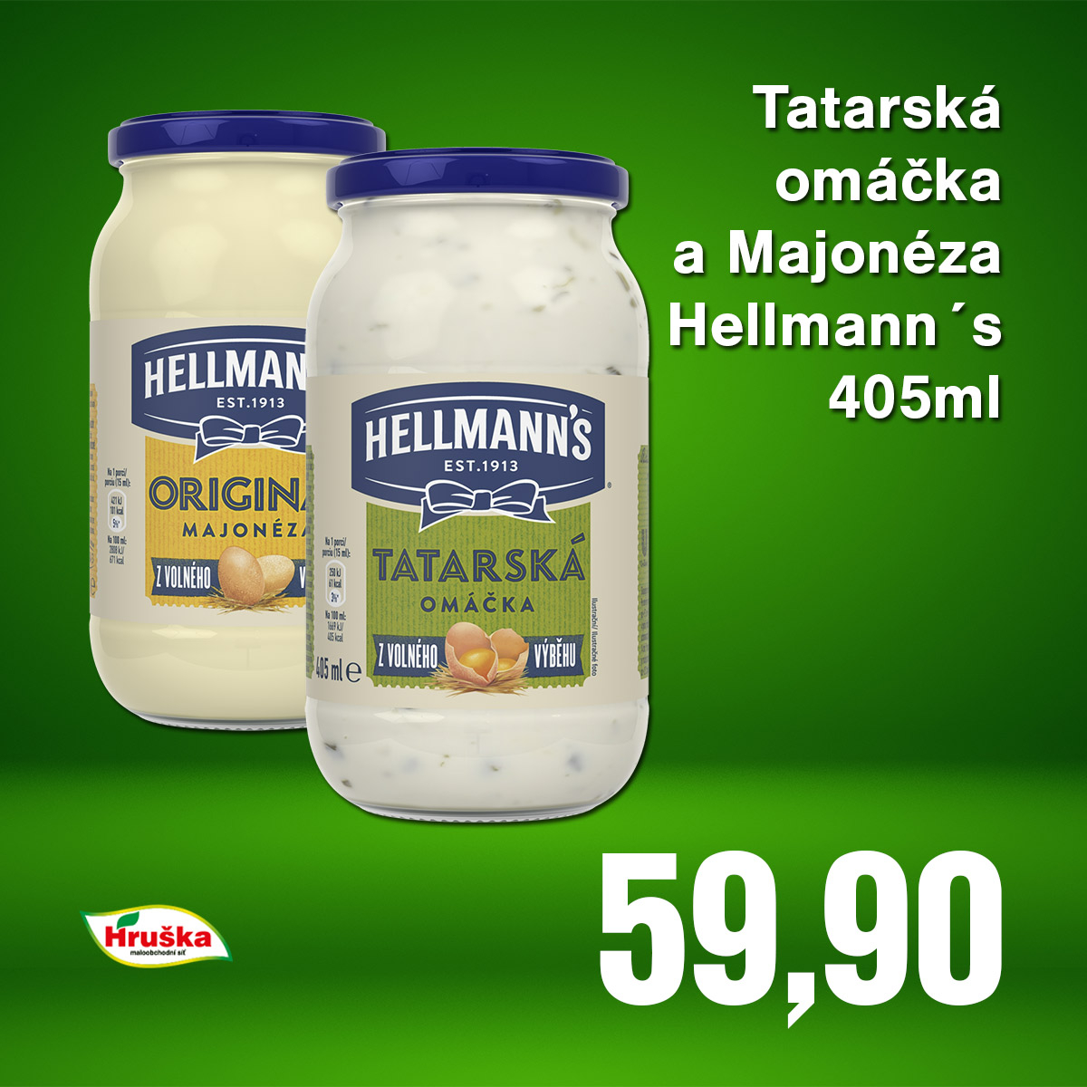 Tatarská omáčka a Majonéza Hellmann´s 405ml