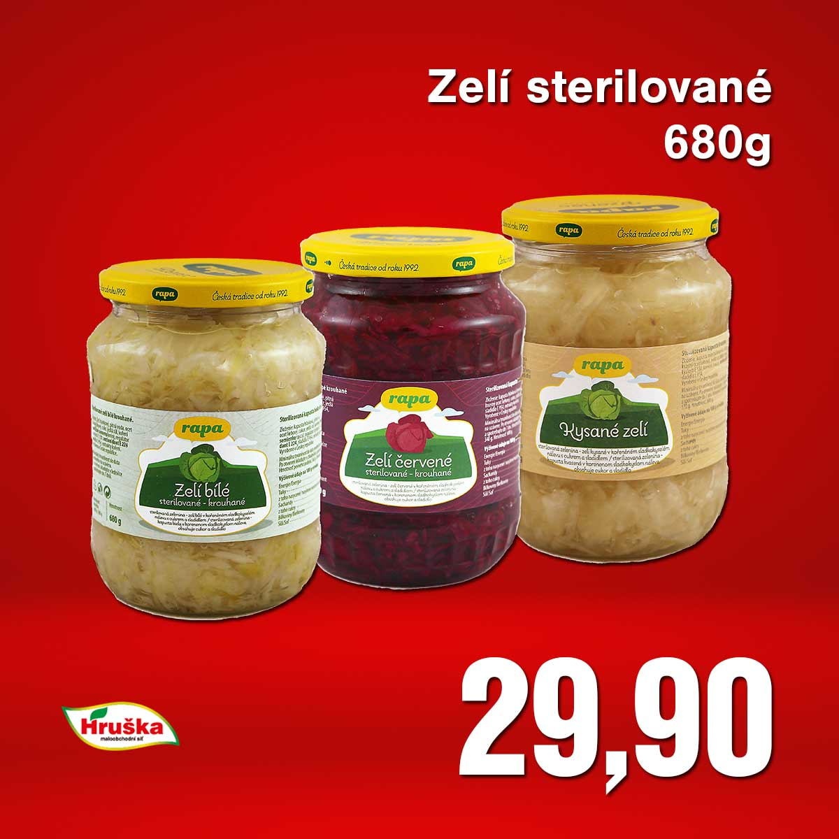 Zelí sterilované 680g