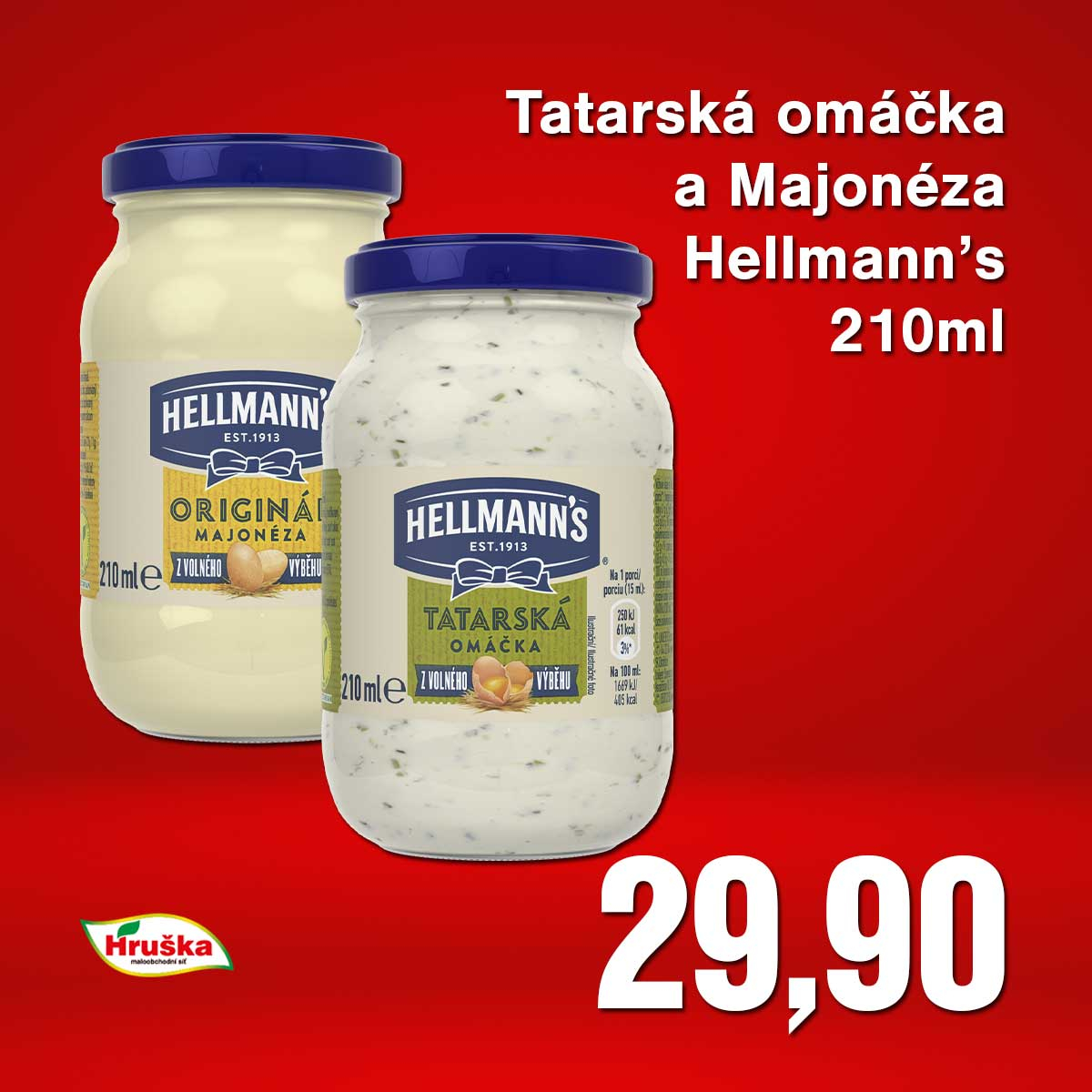 Tatarská omáčka a Majonéza Hellmann’s 210ml