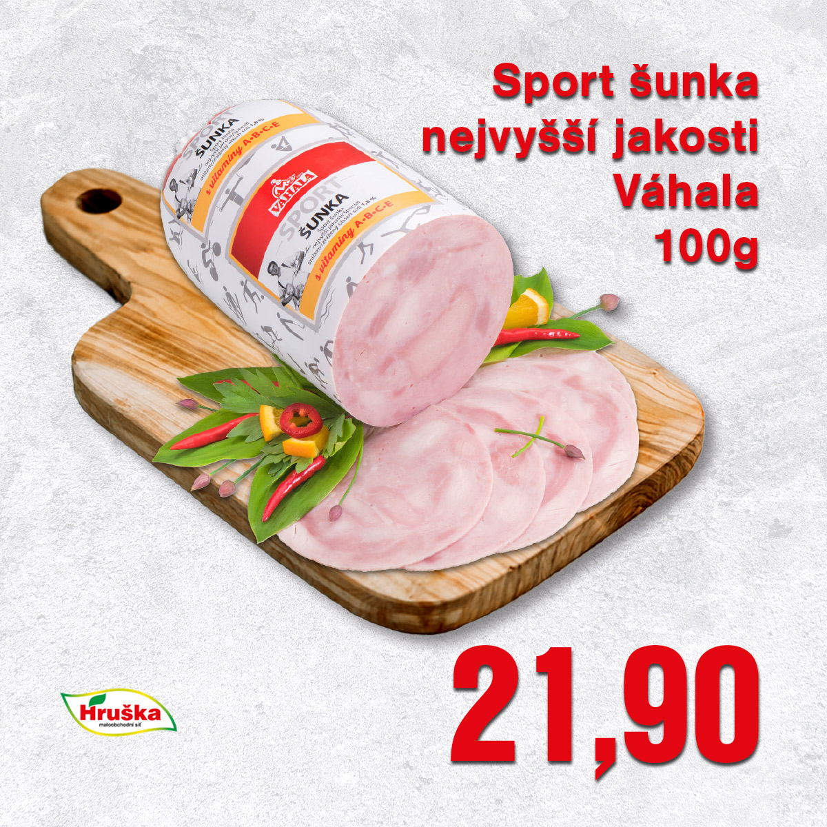 Sport šunka nejvyšší jakosti Váhala 100g