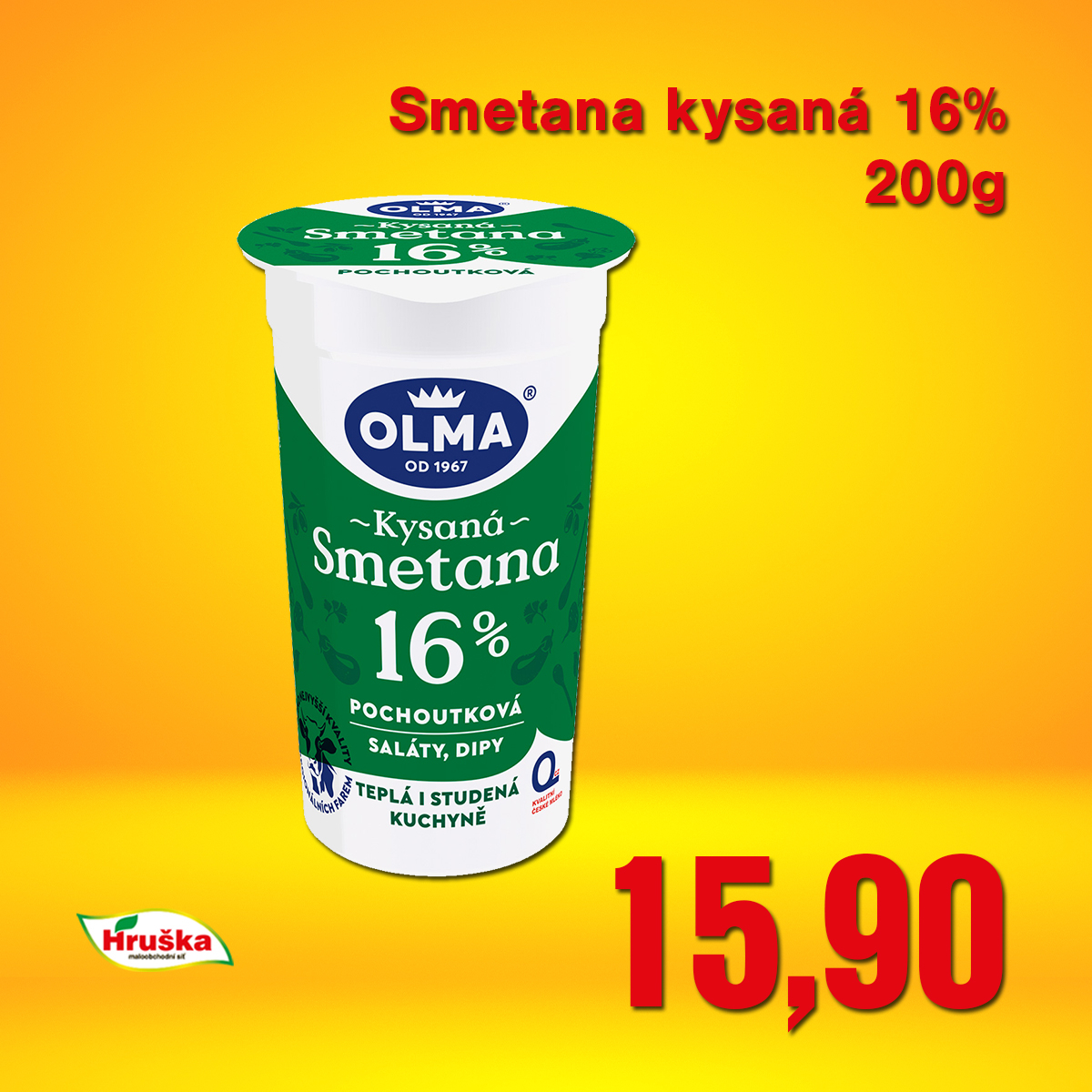 Smetana kysaná 16% 200g