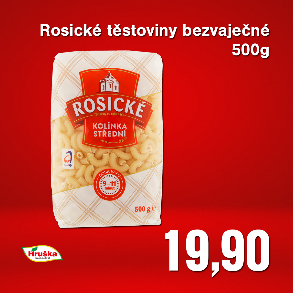 Rosické těstoviny bezvaječné 500g