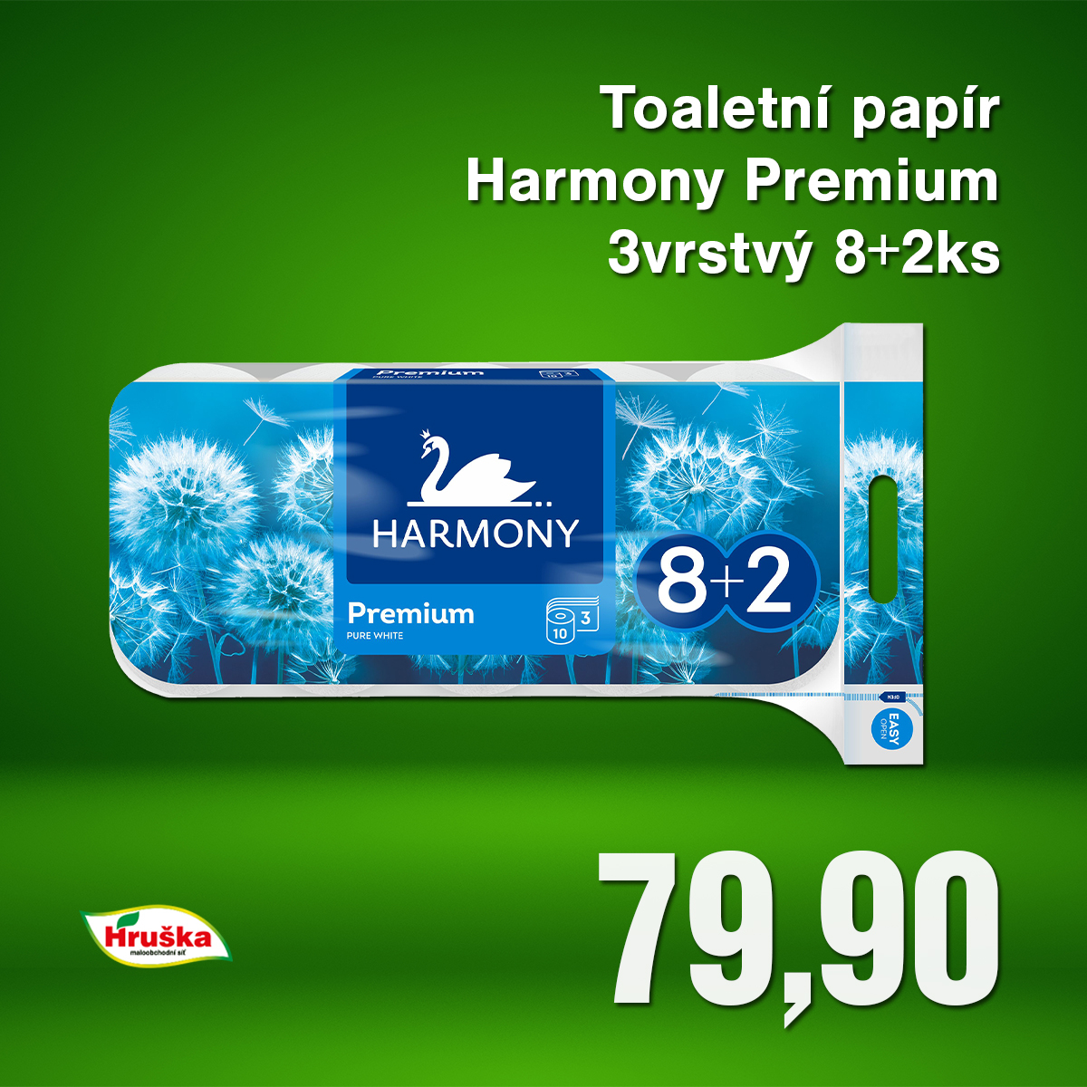 Toaletní papír Harmony Premium 3vrstvý 8+2ks