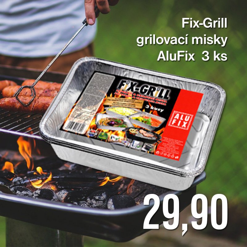 Fix-Grill grilovací misky AluFix 22x17x4,5 cm 3 ks
