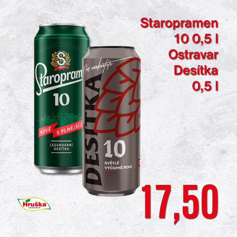 Staropramen 10 0,5 l Ostravar Desítka 0,5 l