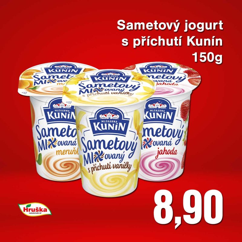 Sametový jogurt s příchutí Kunín 150g