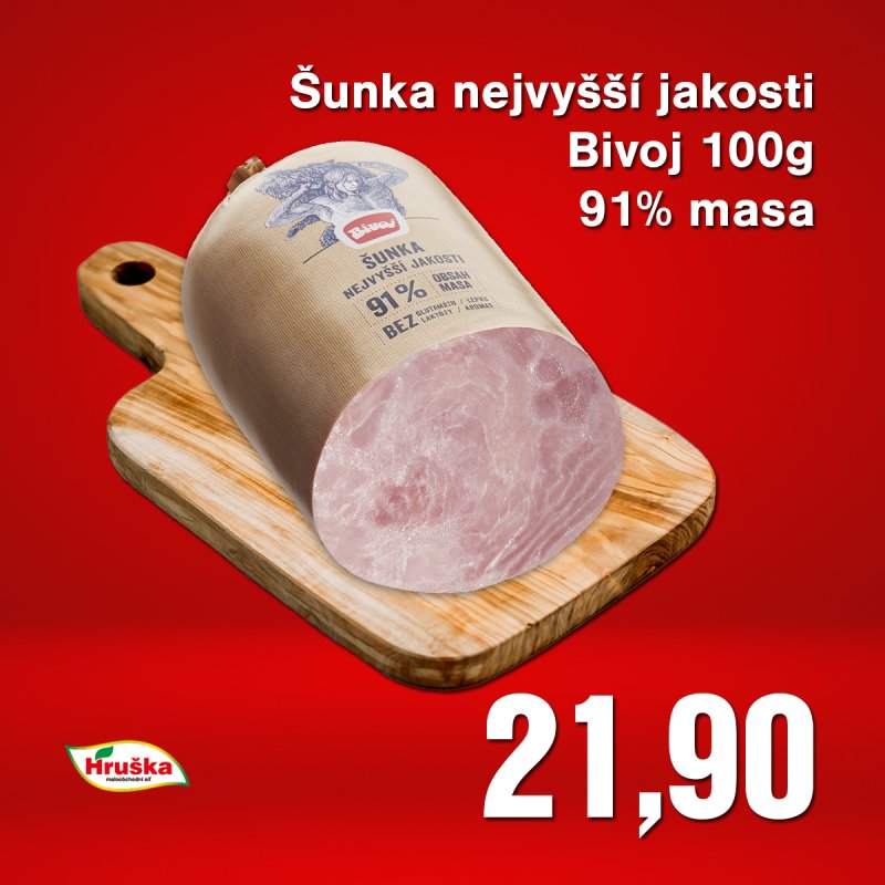 Šunka nejvyšší jakosti Bivoj 100g